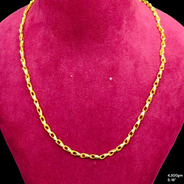 GOLD CHAIN- (WGT: 4.300 GM APPROX) BIS CERTIFIED HUID HALLMARK 9KT GOLD CHAIN (18 INCH) 1 PIECE FOR UNISEX.