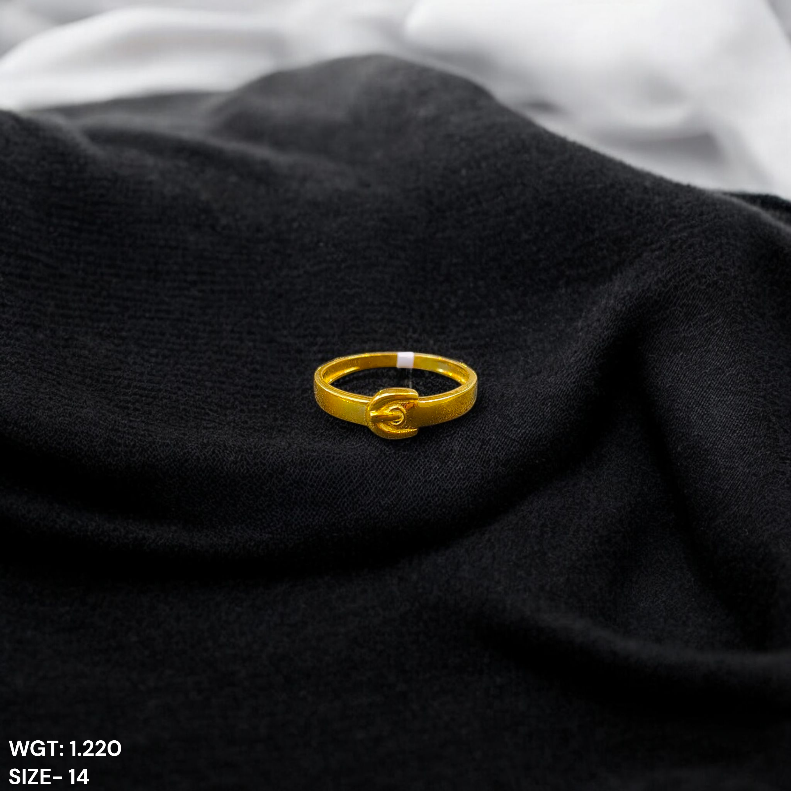 (GLFR9) TRJ (SIZE: 14) WGT: 1.220 GM APPROX BIS CERTIFIED HUID HALLMARK 9KT GOLD FINGER RING FOR WOMEN 1 PIECE FOR REGULAR USE.