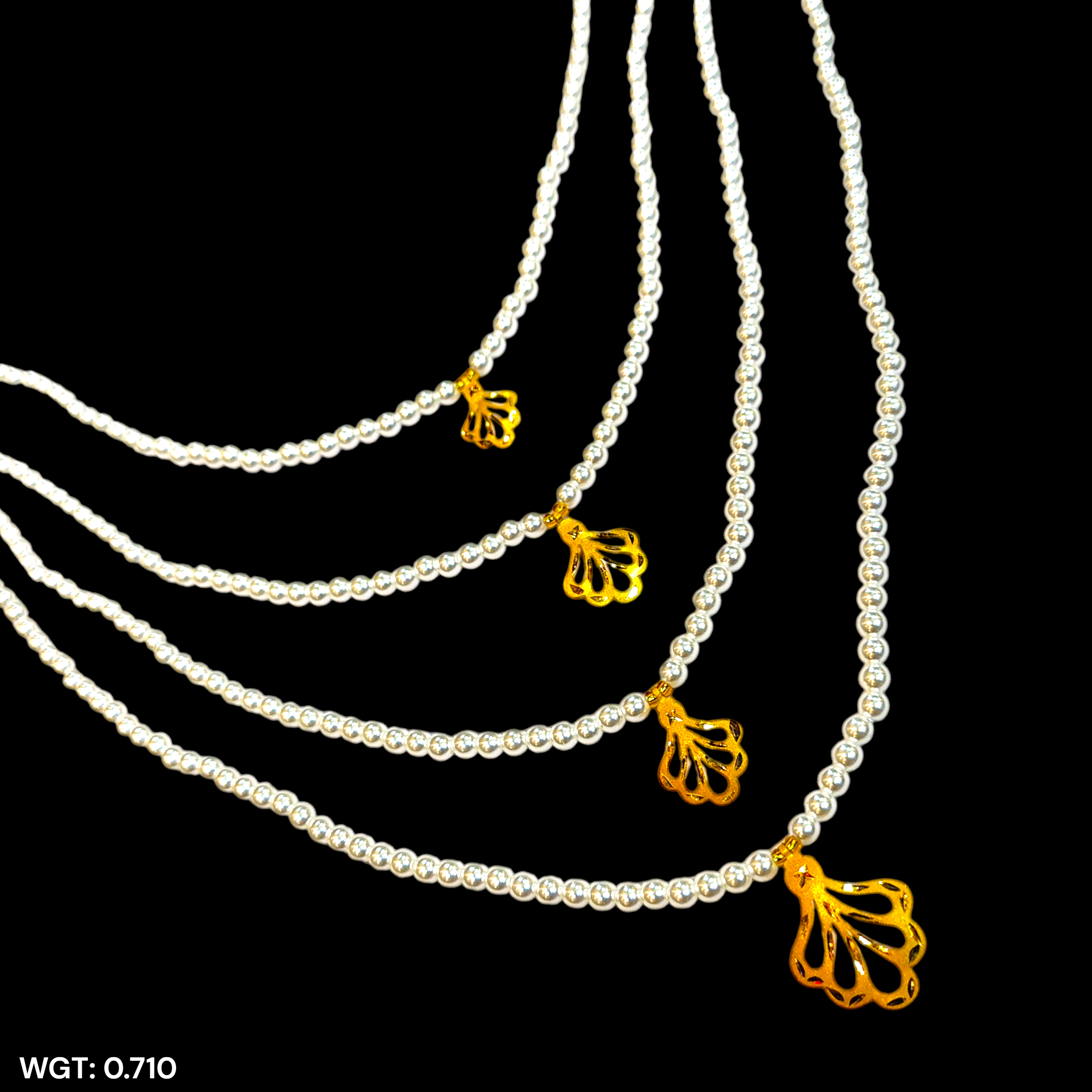 (GMH) TRJ WGT: 0.710 GM APPROX 22KT HUID HALLMARK GOLD MOTI LAHORI NECKLACE 1 PIECE WITH ADJUSTABLE TASSEL.