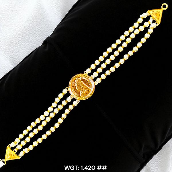 CERTIFIED BIS HUID HALLMARK 916 22KT GOLD MOTI CHOKER 1 PIECE (WGT:1.420 GM) WITH ADJUSTABLE TASSEL FOR GIFT IN MARRIAGE.