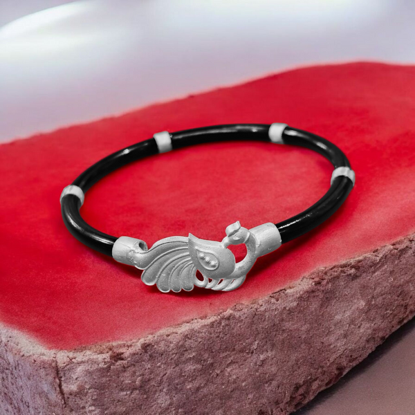 SILVER NOA- BLACK DESIGN 725 ORIGINAL SILVER NOA BANGLES FOR WOMEN 1 PIECE - SOLD AS MRP BY RAJLAXMI.