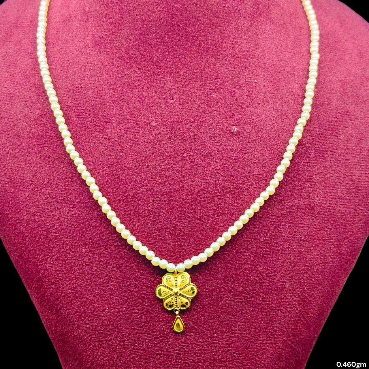 GOLD LOCKET- (WGT: 0.460 GM APPROX) BIS CERTIFIED HUID HALLMARK 9KT GOLD LOCKET 1 PIECE FOR WOMEN (WITH MOTI CHAIN).