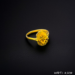 TRJ WGT: 0.270 GM APPROX KDM GOLD BABY FINGER RING 1 PIECE FOR RICE CEREMONY & BIRTHDAY.