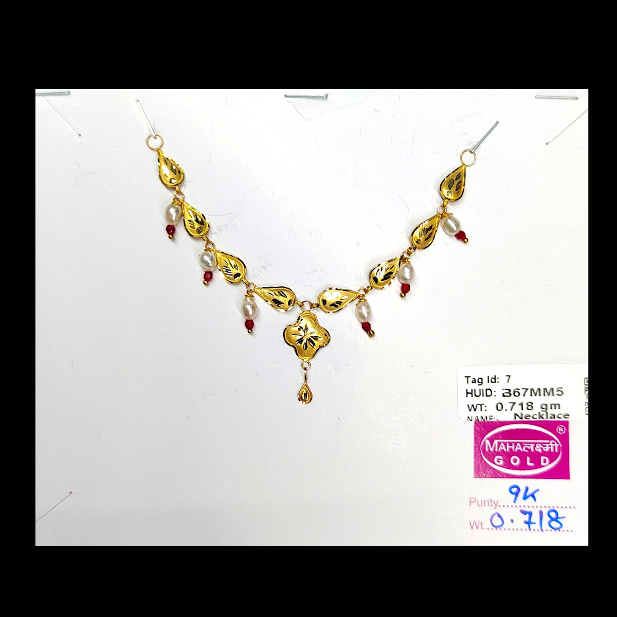 GOLD NECKLACE-(WGT: 0.718 GM APPROX) BIS CERTIFIED HUID HALLMARK 375 9KT GOLD NECKLACE 1 PIECE FOR WOMEN WITH FREE ADJUSTABLE TASSEL. (B67MM5)