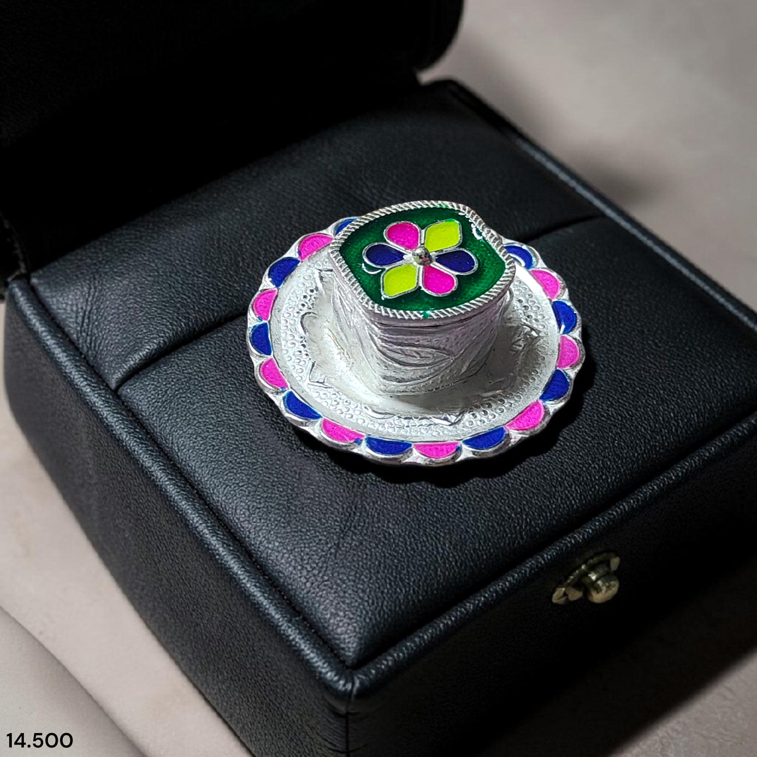 SINDOOR KOUTO - (WGT: 14.500 GM APPROX) 625 SILVER SINDOOR POT 1 PIECE FOR MARRIAGE GIFT PURPOSE.
