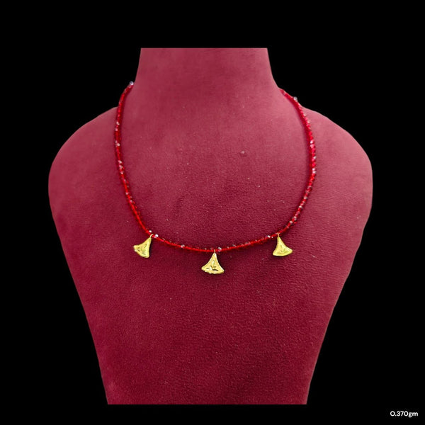 GCS22K- WGT: 0.370 GM APPROX HUID HALLMARK 22KT GOLD MOTI SELIHAR 1 PIECE WITH CRYSTAL CHAIN.(B2X4LA)