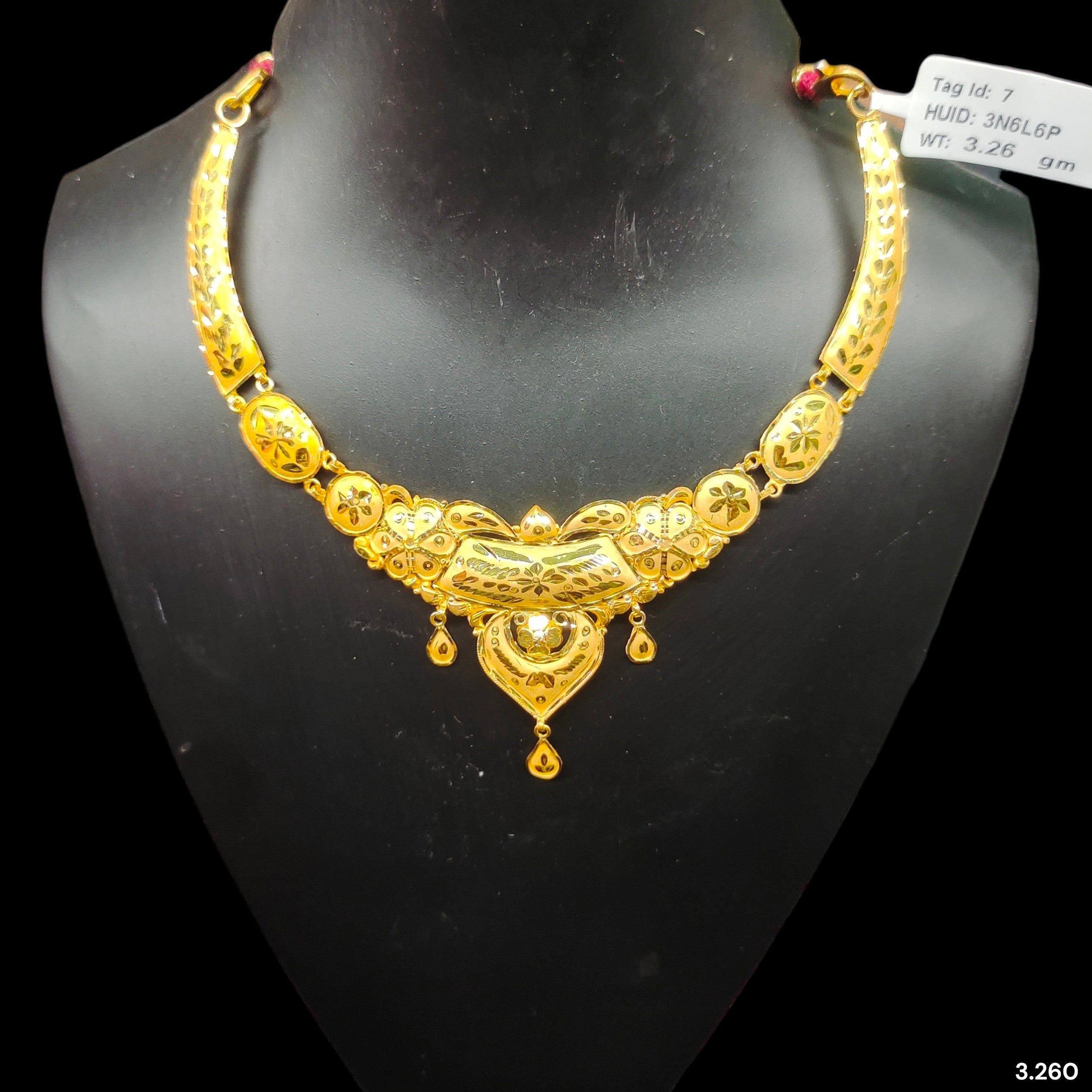 GCN9K- (WGT: 3.260 GM APPROX) BIS CERTIFIED HUID HALLMARK 9KT GOLD NECKLACE 1 PIECE FOR WOMEN.