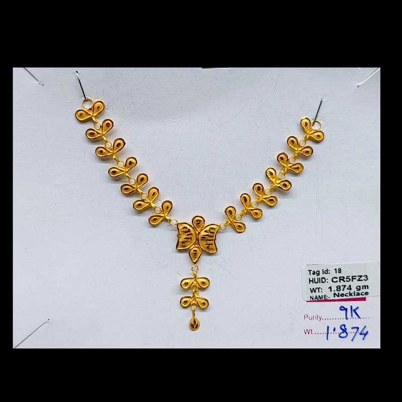 GOLD NECKLACE- (CR5FZ3)-(WGT: 1.874 GM APPROX) BIS CERTIFIED HUID HALLMARK 375 9KT GOLD NECKLACE 1 PIECE FOR WOMEN WITH FREE ADJUSTABLE TASSEL.