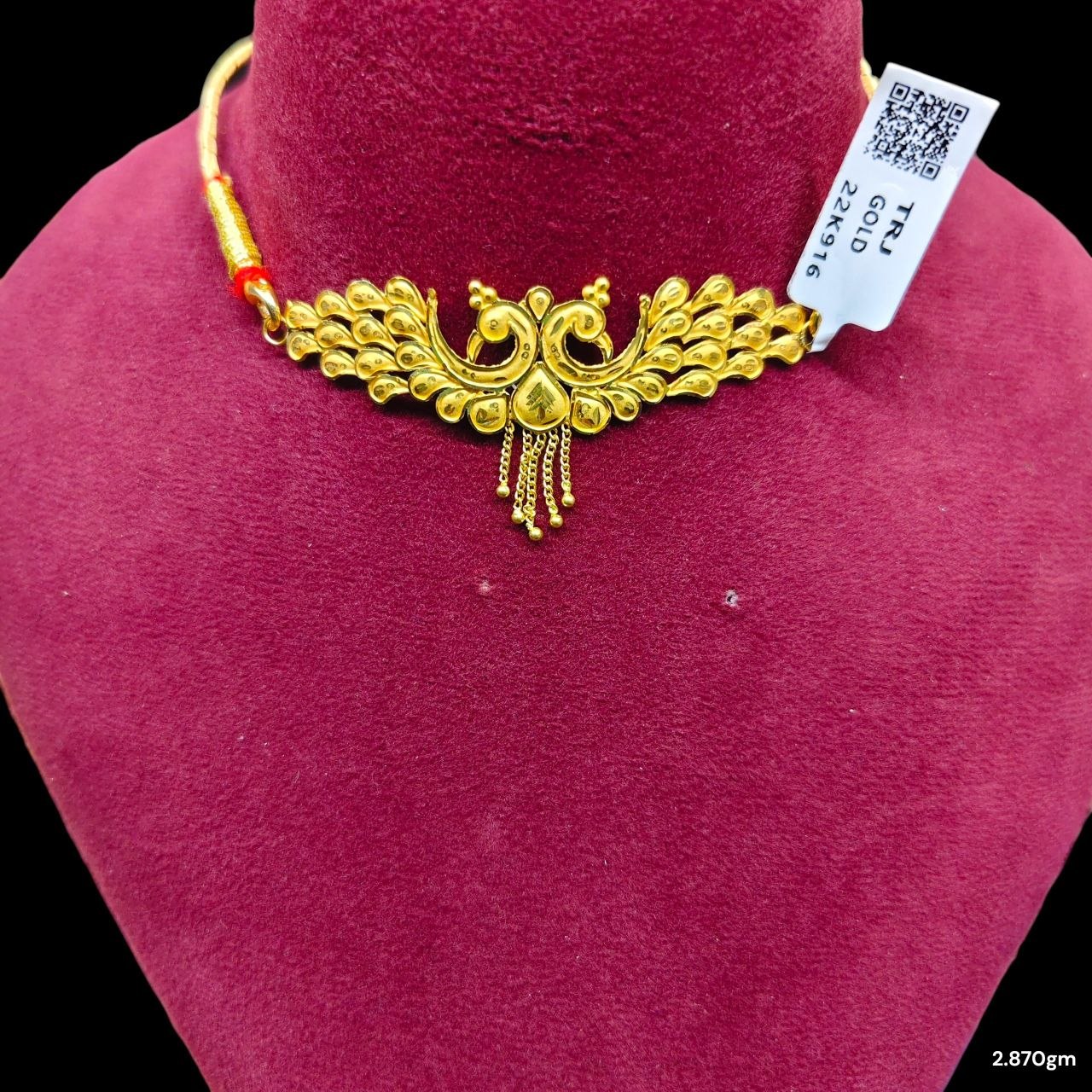 GCN22K- (WGT: 2.870 GM APPROX) BIS CERTIFIED HUID HALLMARK 916 22KT GOLD CHOKER 1 PIECE FOR WOMEN.(M5I8M2)