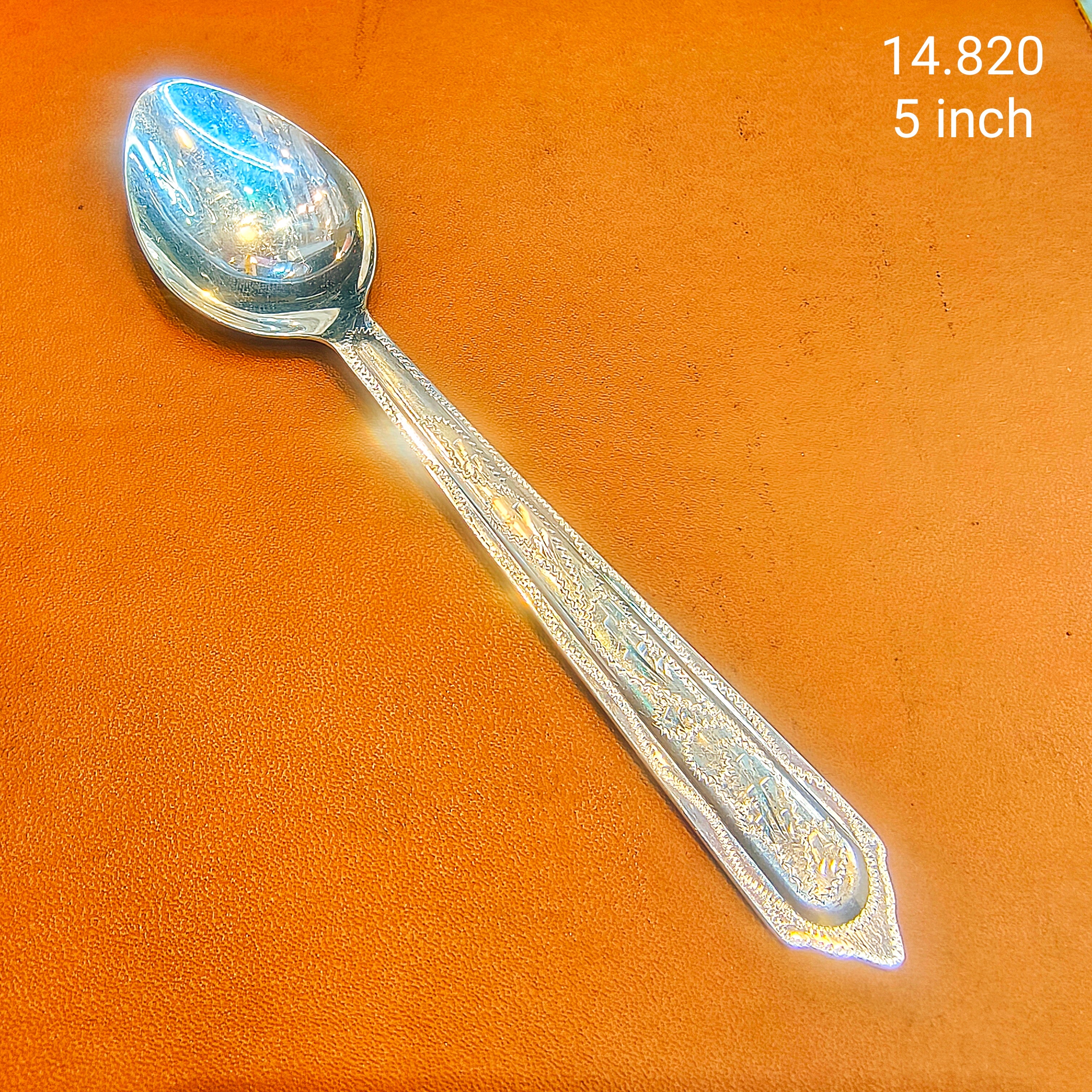 SILVER ITEMS- 5 INCH (WGT: 14.820 GM APPROX) 625 SILVER SPOON (CAMOCH) 1 PIECE FROM RICE CEREMONY TO BIRTHDAY FOR REGULAR USE.