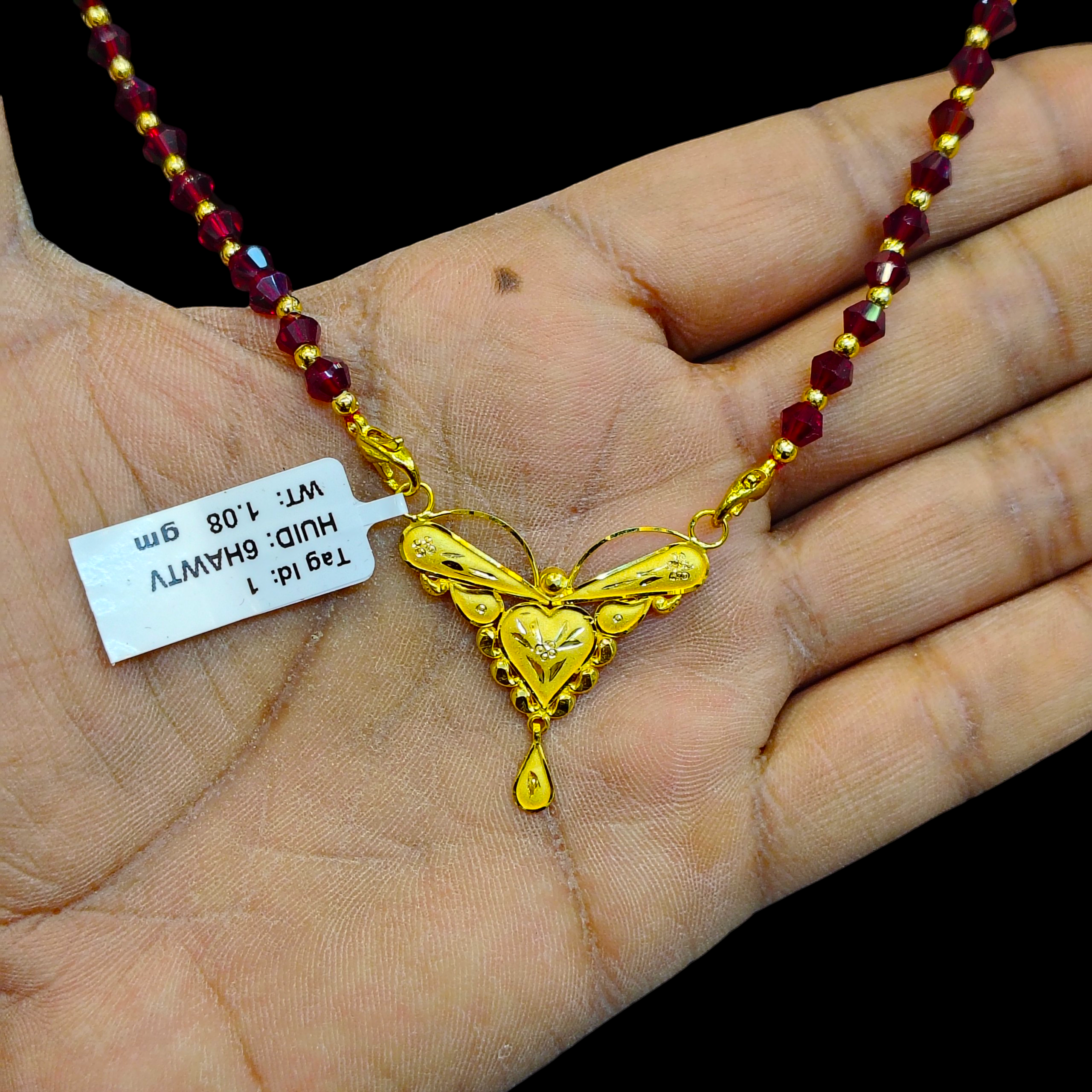 GOLD PENDANT- WGT: 1.080 GM APPROX 22KT HUID HALLMARK GOLD PENDANT MANGALSUTRA 1 PIECE WITH TASSEL.