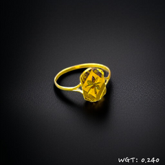 TRJ WGT: 0.240 GM APPROX KDM GOLD BABY FINGER RING 1 PIECE FOR RICE CEREMONY & BIRTHDAY.