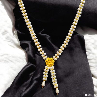 GOLD MOTI HAR- BIS CERTIFIED WGT: O.590 GM APPROX HUID HALLMARK 916 22KT GOLD MOTI TIE CHAIN 1 PIECE FOR WOMEN.