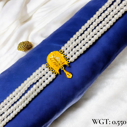 CERTIFIED BIS HUID HALLMARK 916 22KT GOLD MOTI CHOKER 1 PIECE (WGT:0.550 GM) WITH ADJUSTABLE TASSEL FOR GIFT IN MARRIAGE.