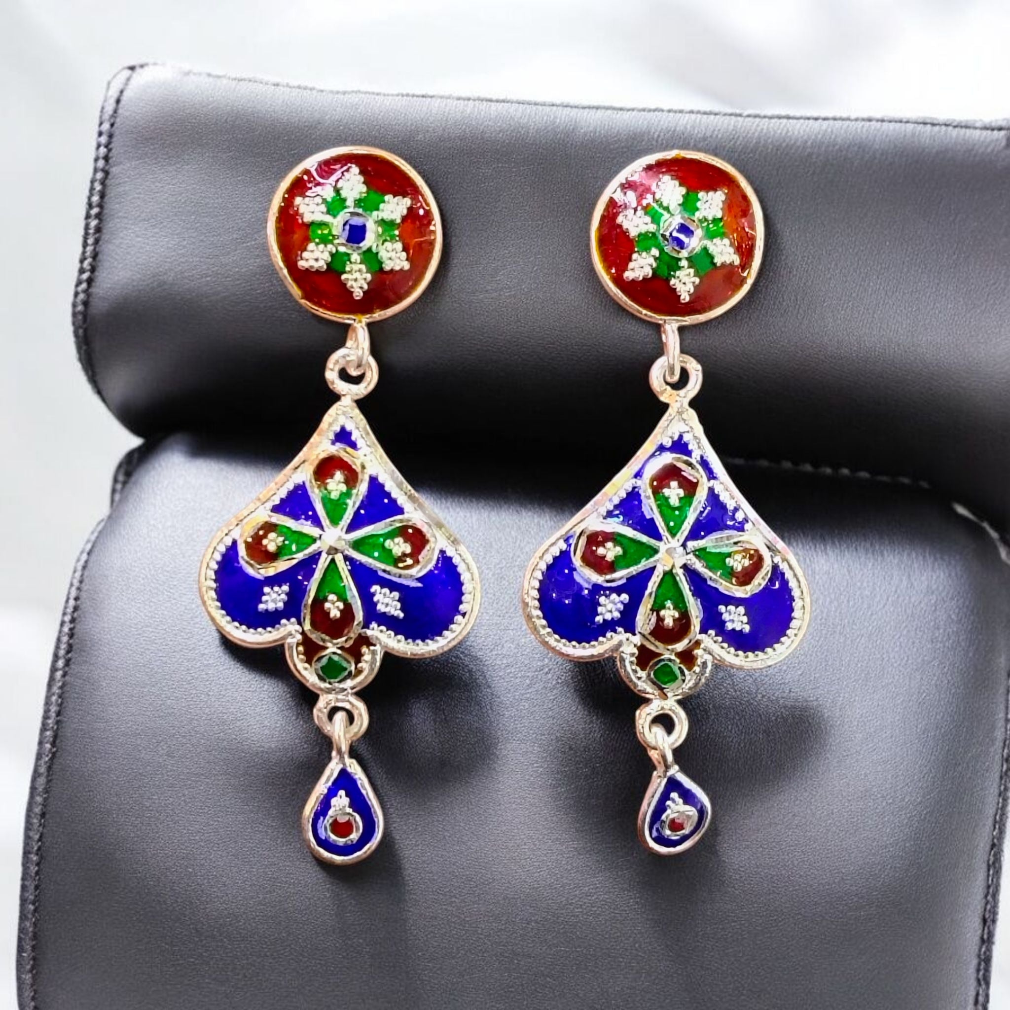 (SNC) CERTIFIED HALLMARK 925 SILVER HASULI NECKLACE 1 PIECE WITH EARRINGS (MINAKARI MANIPUR DESIGN) APPROX WGT: 51.300 GM (1 PIECE) FOR BEAUTIFUL WOMEN.