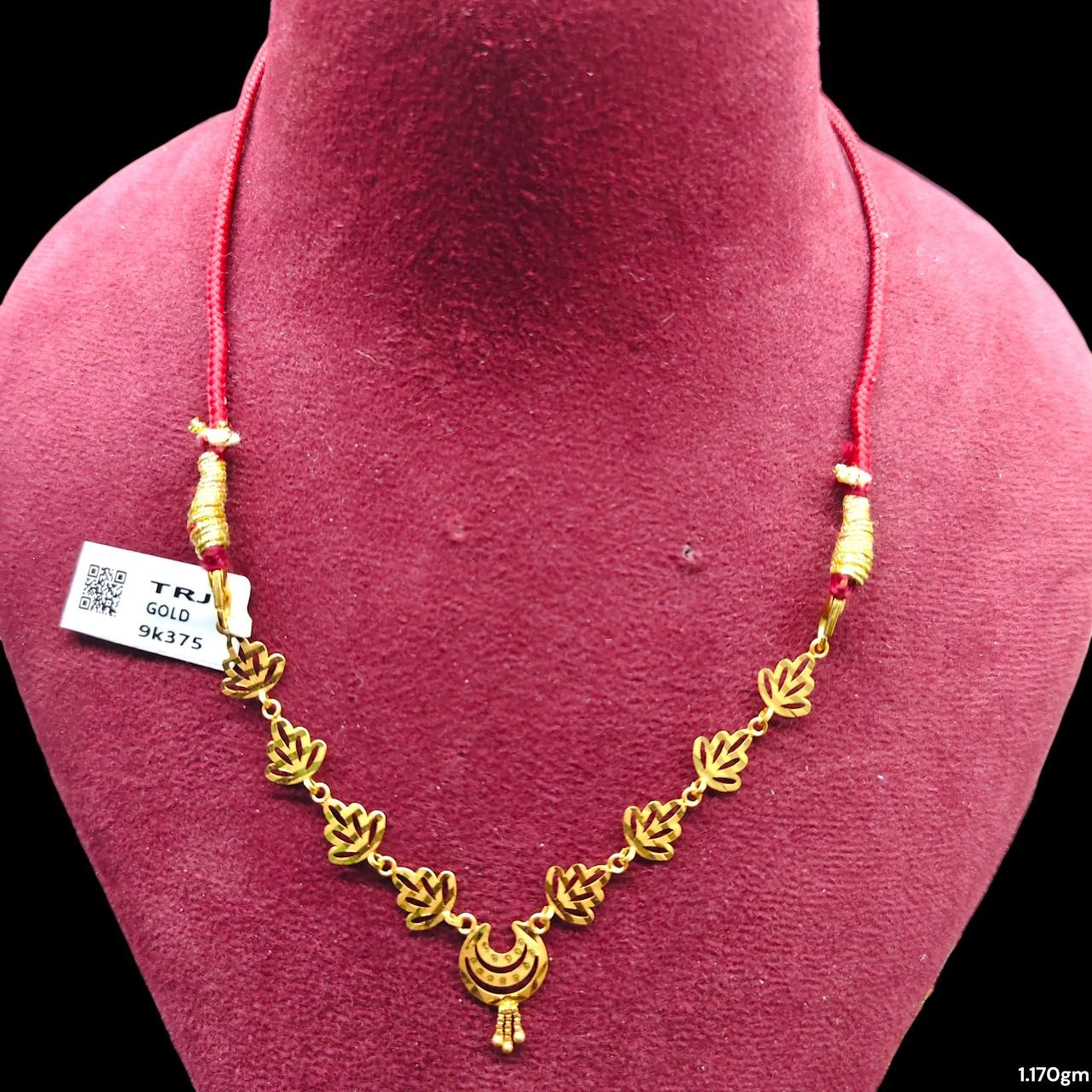 GOLD CHOKER NECKLACE-(WGT: 1.170 GM APPROX) BIS CERTIFIED HUID HALLMARK 9KT GOLD NECKLACE 1 PIECE FOR WOMEN.