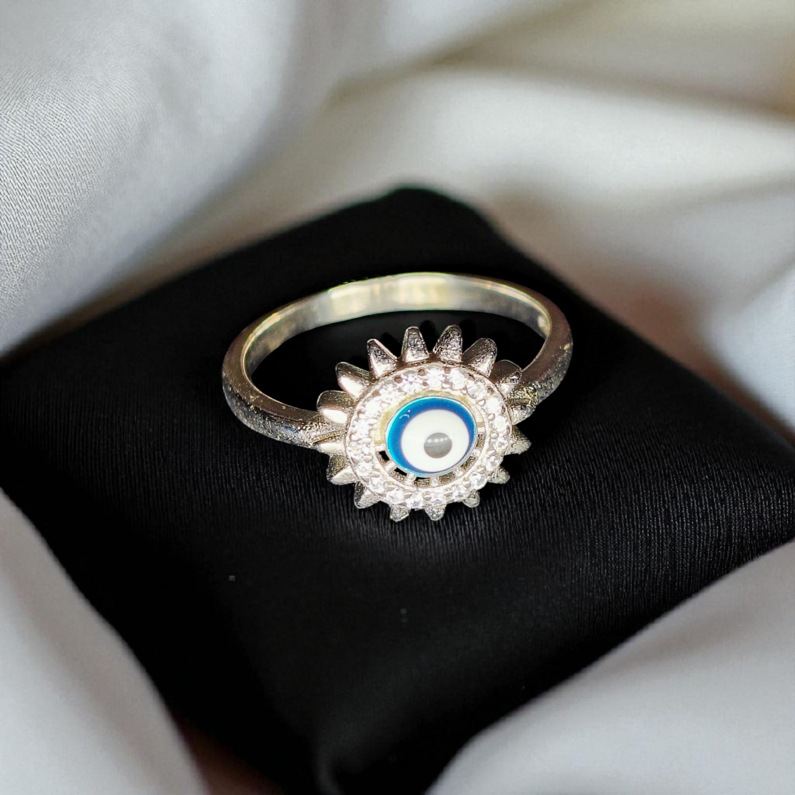 (PROTECT IN STYLE) EVIL EYE BANKOK IMPORTED BIS CERTIFIED HALLMARK 925 SILVER RING FOR WOMEN 1 PIECE- GET ANY DESIGN AS PER AVAILABLITY (SOLD ON MRP)