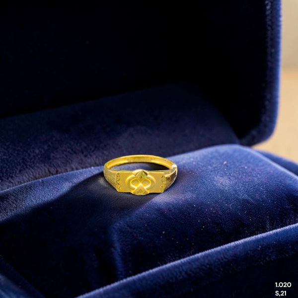 GENTS RING- TRJ (SIZE:21) WGT: 1.020 GM APPROX BIS CERTIFIED HUID HALLMARK 375 9KT GOLD FINGER RING FOR MEN 1 PIECE.(LUHRTR)