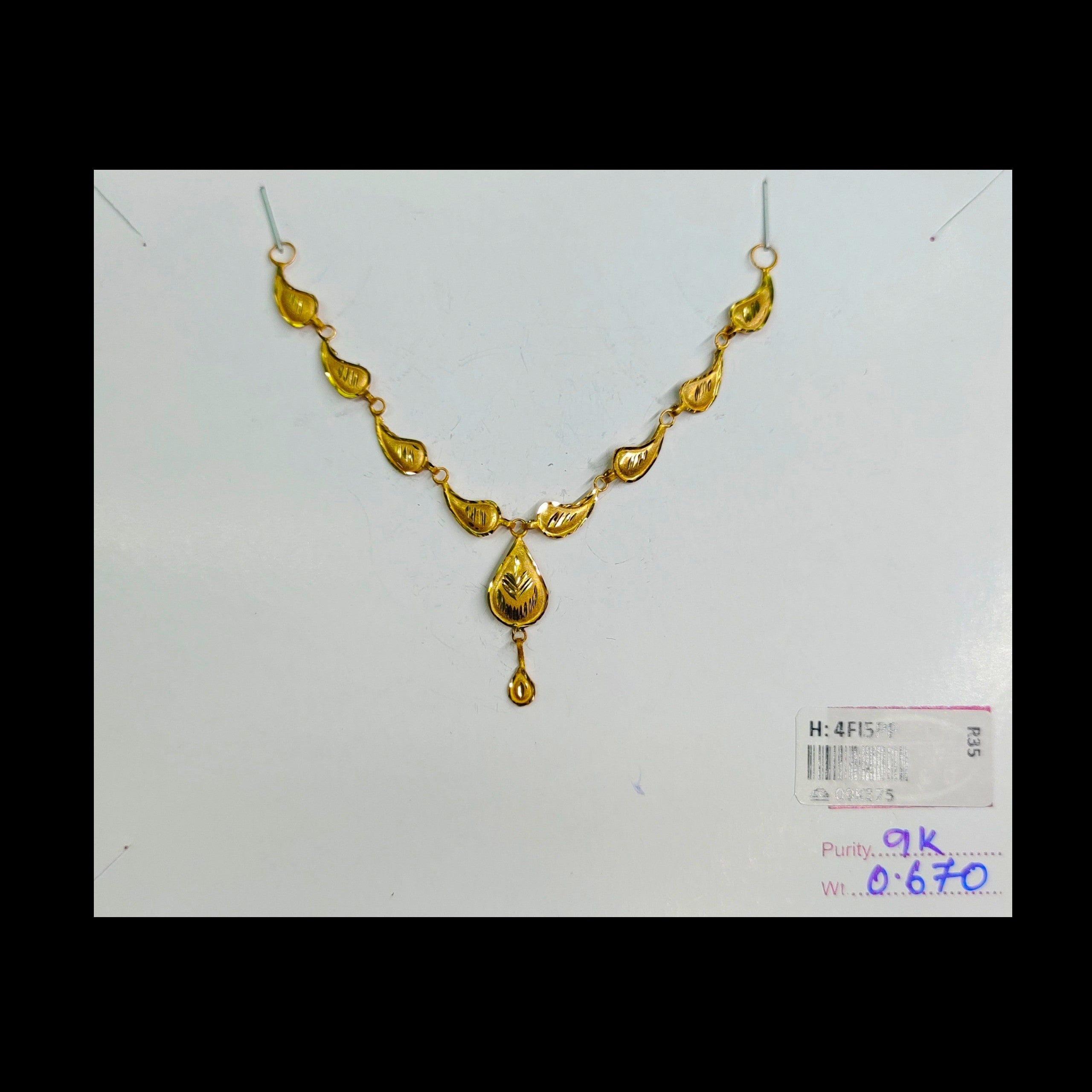 GOLD CHOKER NECKLACE-(WGT: 0.670 GM APPROX) BIS CERTIFIED HUID HALLMARK 9KT GOLD NECKLACE 1 PIECE FOR WOMEN.