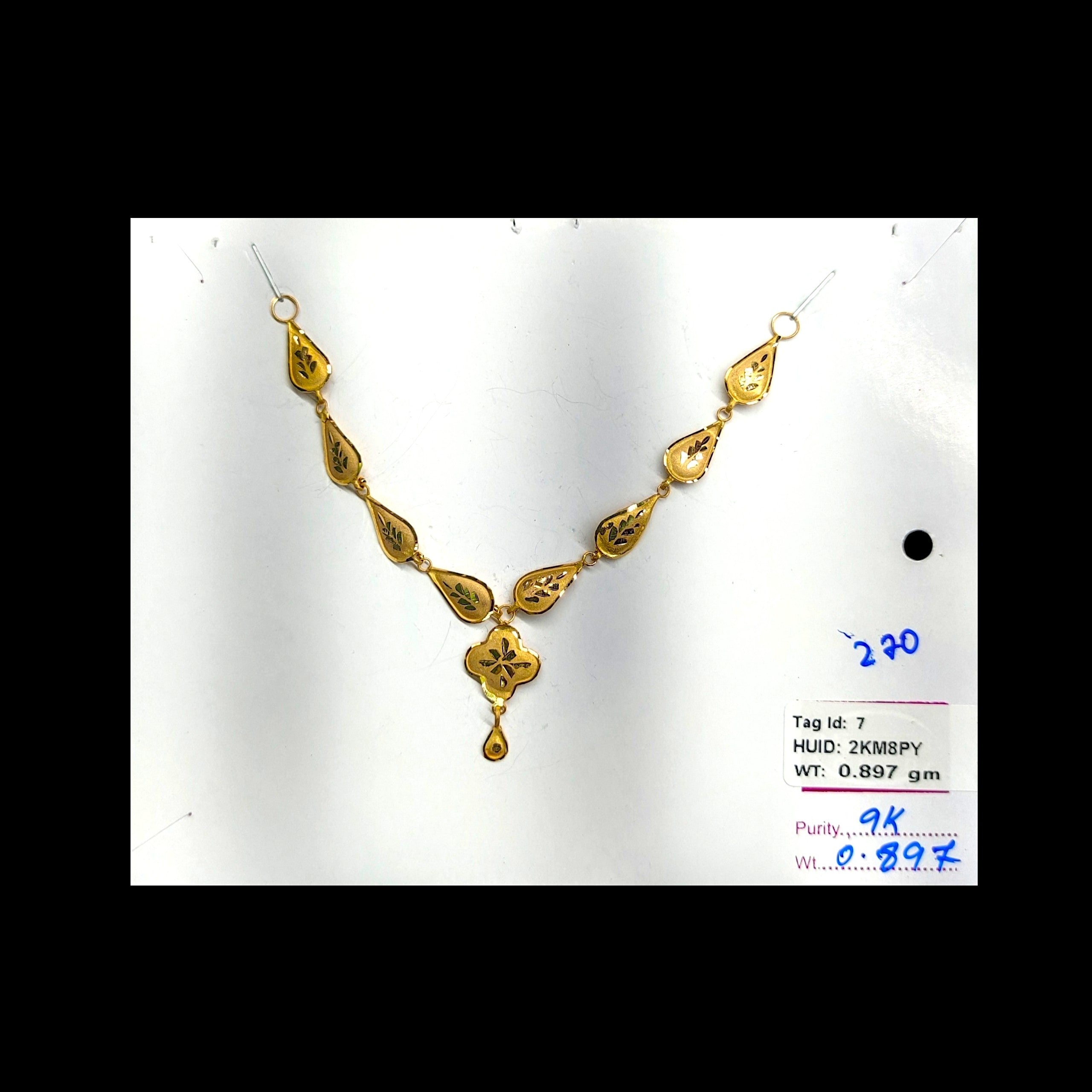 GOLD CHOKER NECKLACE-(WGT: 0.897 GM APPROX) BIS CERTIFIED HUID HALLMARK 9KT GOLD NECKLACE 1 PIECE FOR WOMEN.
