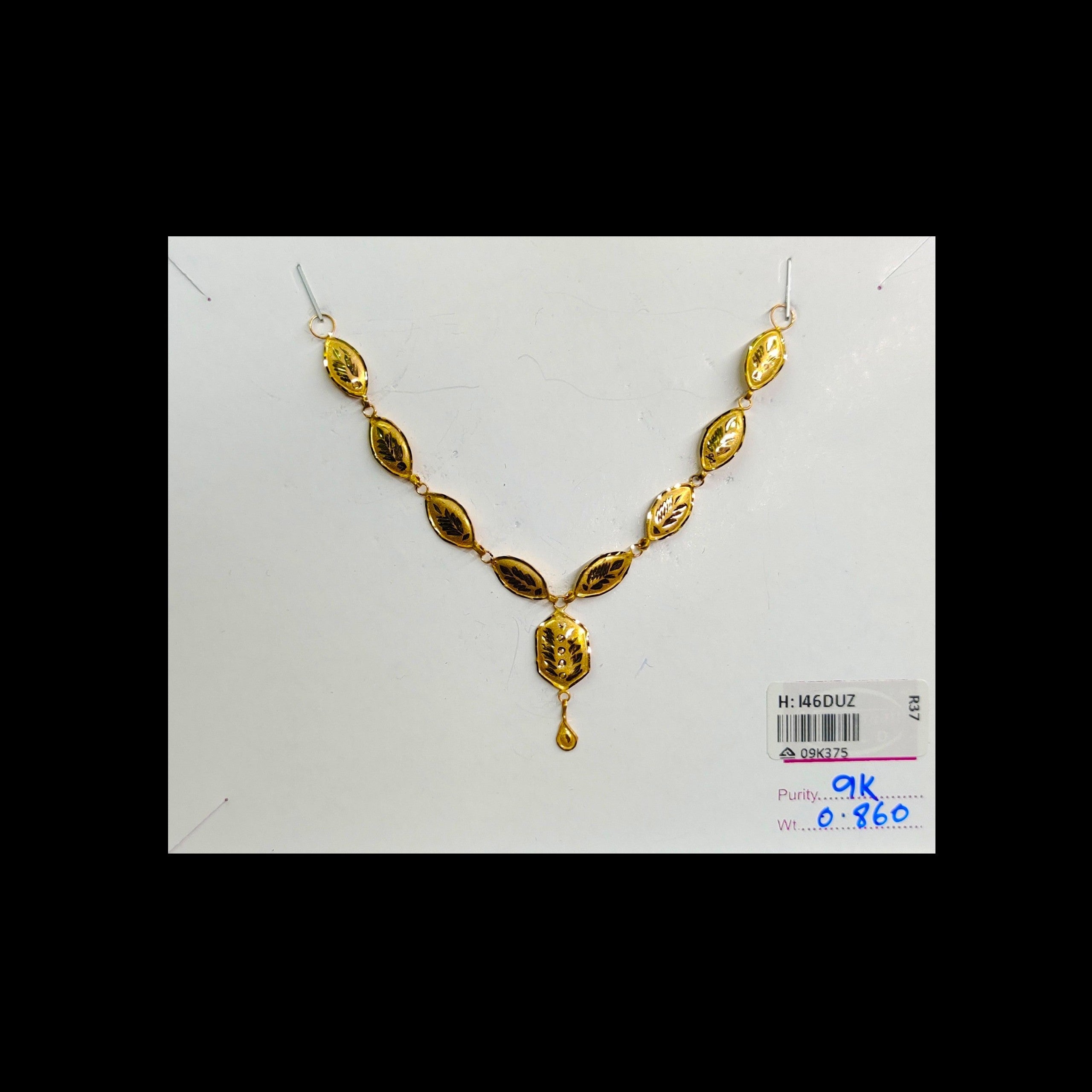 GOLD CHOKER NECKLACE-(WGT: 0.860 GM APPROX) BIS CERTIFIED HUID HALLMARK 9KT GOLD NECKLACE 1 PIECE FOR WOMEN.