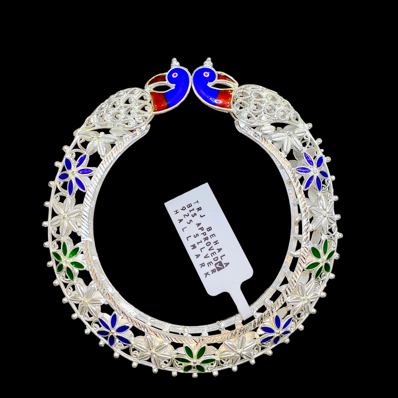 SILVER BANGLES- (SIZE- 24) CERTIFIED BIS HALLMARK 925 SILVER KANKAN (MANIPUR DESIGN) APPROX WGT: 24.660 GM (1 PIECE) FOR REGULAR USE FOR WOMEN.