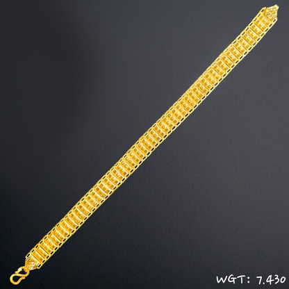 TRJ 3N79X1 8" INCH WGT: 7.430 GM APPROX HUID HALLMARK 22KT GOLD WRISTLET 1 PIECE FOR UNISEX STYLE.