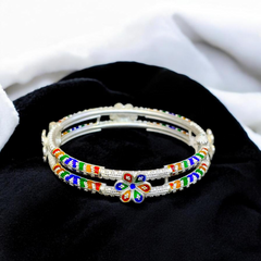 SILVER BANGLES- (SIZE 25 KHILEN) CERTIFIED BIS HALLMARK 925 SILVER BANGLE (MANIPUR DESIGN) APPROX WGT: 23.610 GM (1 PIECE) FOR REGULAR USE FOR WOMEN.