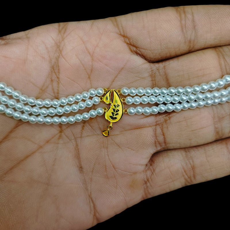 GMC22K- (DDCEYG) (WGT: 0.620 GM APPROX) BIS HALLMARK CERTIFIED 916 22KT GOLD MOTI CHOKER 1 PIECE  WITH ADJUSTABLE TASSEL FOR GIFT IN MARRIAGE.