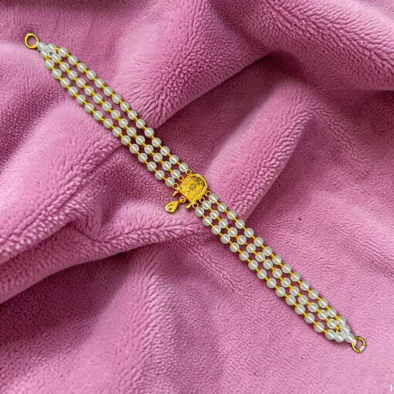GMC9K- (WGT: 0.210 GM APPROX) BIS CERTIFIED HUID HALLMARK 375 9KT GOLD MOTI CHOKER 1 PIECE WITH ADJUSTABLE TASSEL FOR GIFT IN MARRIAGE.