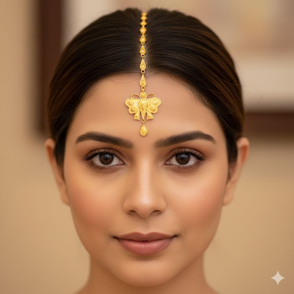 (GTMT) BIS CERTIFIED HUID HALLMARK 916 22KT GOLD TICKLY (MANGTIKA) WGT: 1.330 APPROX 1 PIECE FOR WOMEN FOR MARRIAGE.