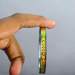 DURGA PUJO OFFER- GOLD NOA- BIS CERTIFIED (WGT: 0.400 GM APPROX) HUID HALLMARK 9KT GOLD LAZER NOA BADHANO BANGLES 1 PIECE. (GET ANY DESIGN AS PER STOCK (NOT FOR REGULAR USE).
