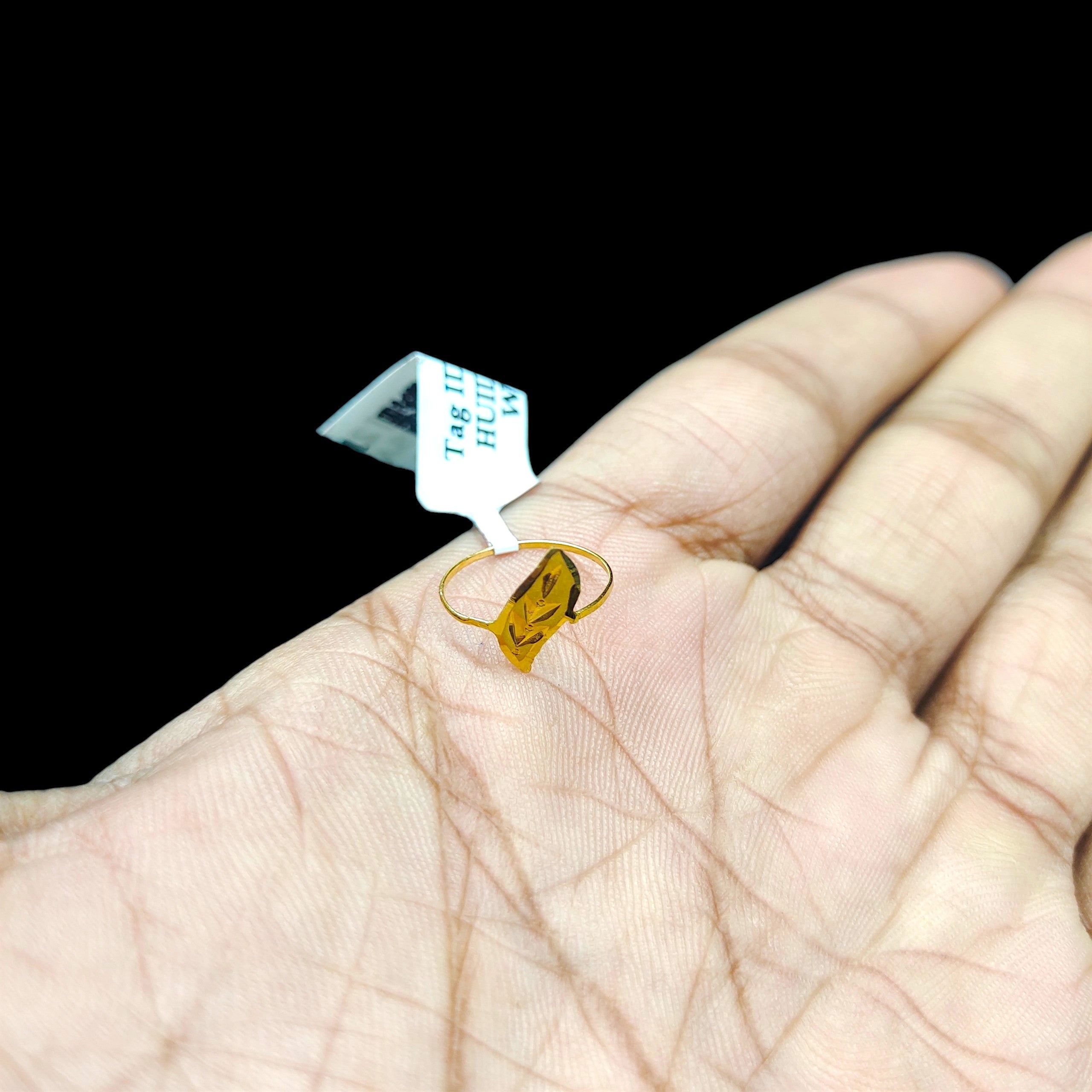BABY JEWELLERY- TRJ WGT: 0.230 GM APPROX 22KT HUID HALLMARK GOLD BABY FINGER RING 1 PIECE FOR RICE CEREMONY & BIRTHDAY.
