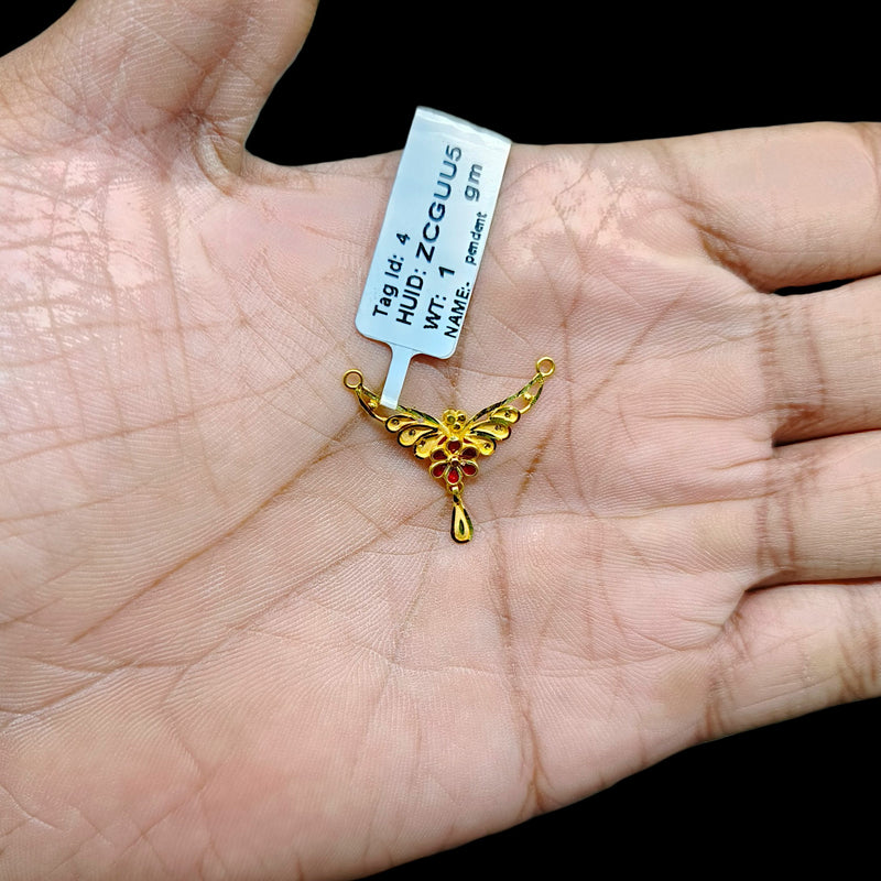 GPM22K- (ZCGUU5)-(WGT: 1.000 GM APPROX) BIS CERTIFIED HUID HALLMARK 22KT GOLD PENDANT MANGALSUTRA 1 PIECE WITH TASSEL.