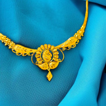 (GCN22) BIS CERTIFIED HUID HALLMARK 916 22KT GOLD NECKLACE CHOKER (APPROX WGT: 3.950 GM) 1 PIECE FOR WOMEN.