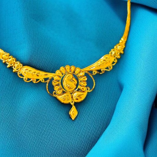 (GCN22) BIS CERTIFIED HUID HALLMARK 916 22KT GOLD NECKLACE CHOKER (APPROX WGT: 3.950 GM) 1 PIECE FOR WOMEN.