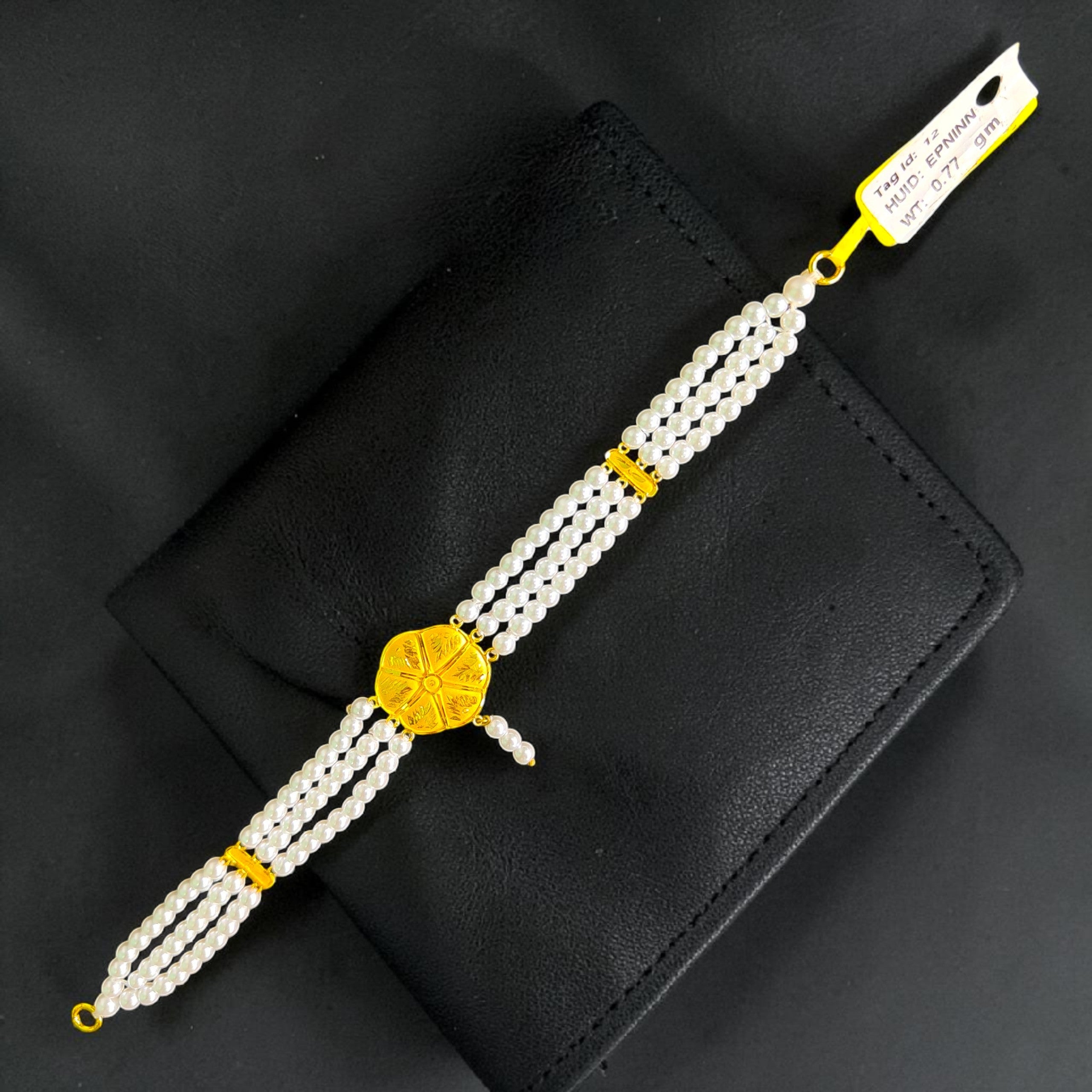 GOLD MOTI HAR- CERTIFIED BIS HUID HALLMARK 916 22KT GOLD MOTI CHOKER 1 PIECE (WGT: 0.770 GM) WITH ADJUSTABLE TASSEL FOR GIFT IN MARRIAGE.