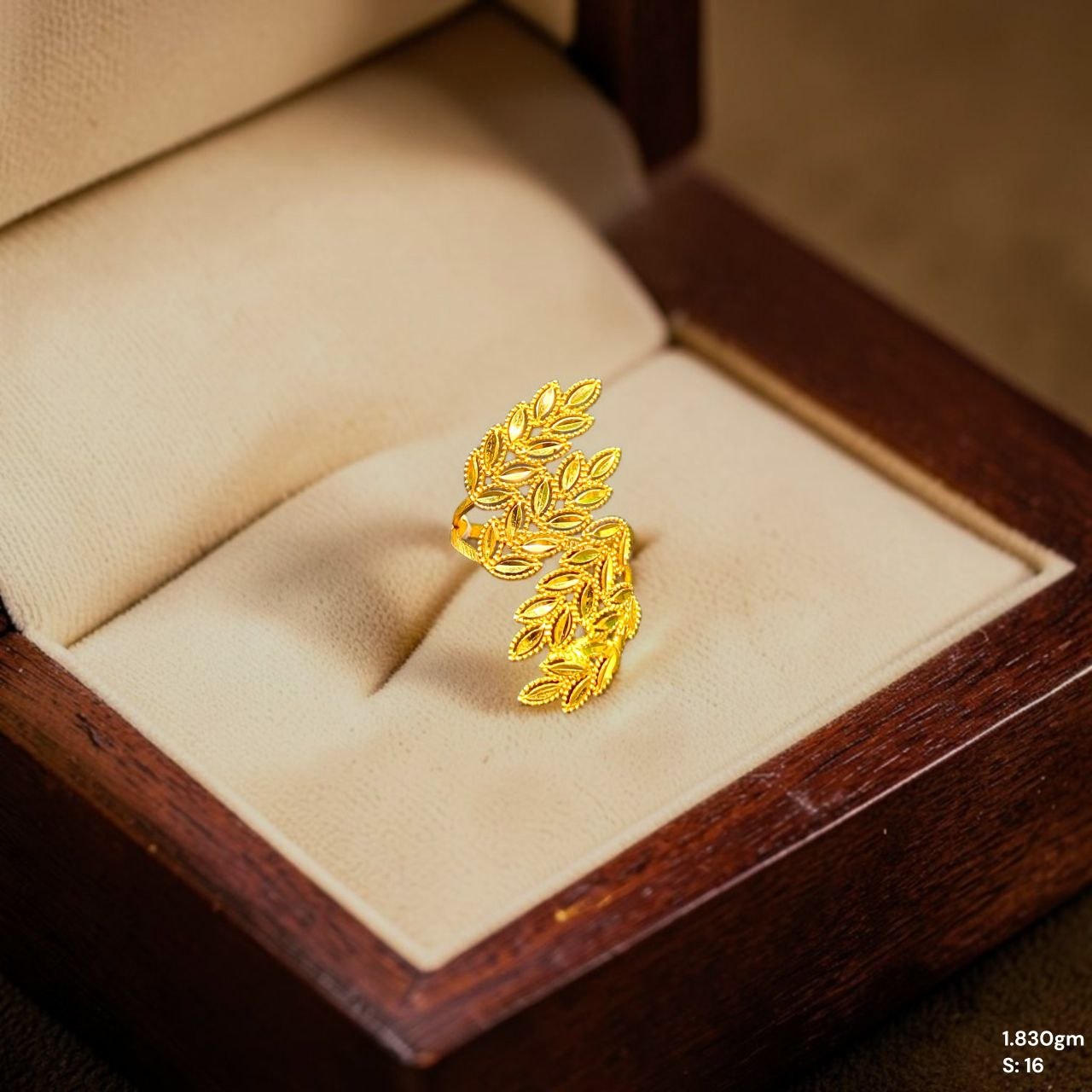 LADIES RING- (SIZE: 16) WGT: 1.830 GM APPROX BIS CERTIFIED HUID HALLMARK 9KT GOLD FINGER RING FOR WOMEN 1 PIECE