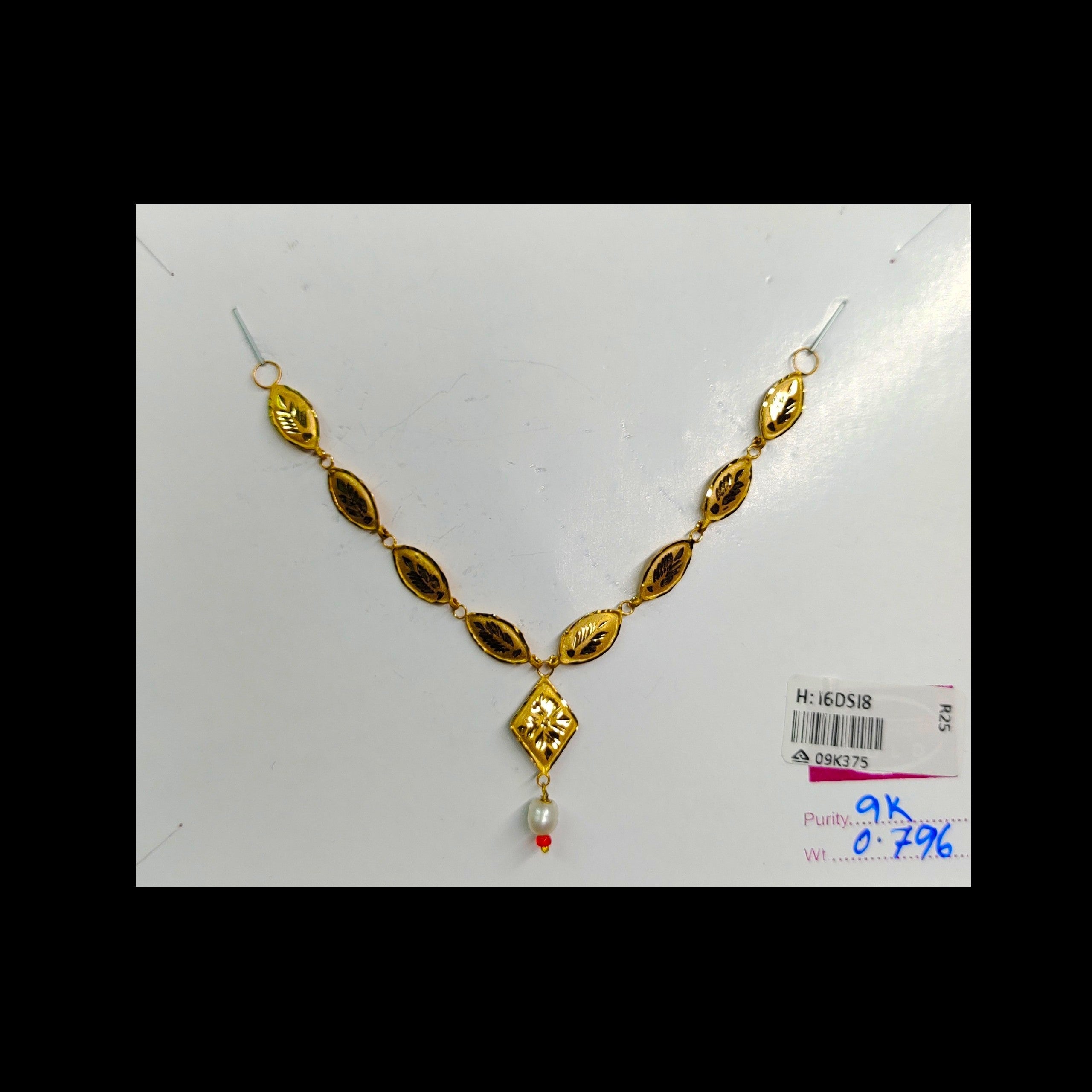 GOLD CHOKER NECKLACE-(WGT: 0.796 GM APPROX) BIS CERTIFIED HUID HALLMARK 9KT GOLD NECKLACE 1 PIECE FOR WOMEN.