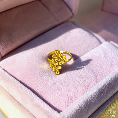 LADIES RING- (SZLDR6)-(SIZE: 15 ) WGT: 1.150 GM APPROX BIS CERTIFIED HUID HALLMARK 916 22KT GOLD RING FOR WOMEN 1 PIECE.