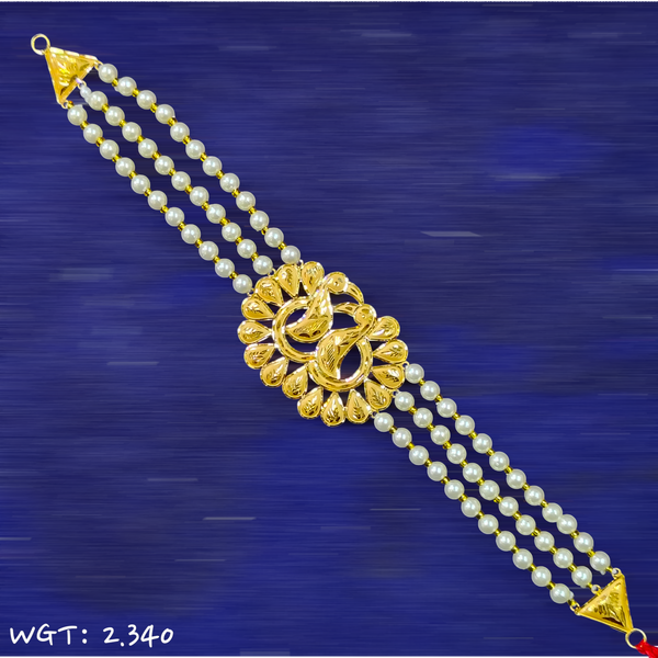 RAJLAXMI WGT: 2.340 GM APPROX HUID HALLMARK 916 22KT GOLD MOTI CHOKER WITH TASSEL FOR WOMEN.
