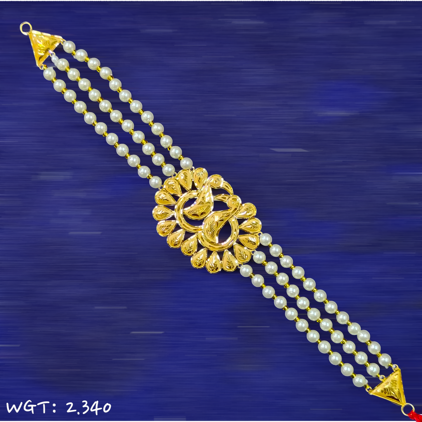 RAJLAXMI WGT: 2.340 GM APPROX HUID HALLMARK 916 22KT GOLD MOTI CHOKER WITH TASSEL FOR WOMEN.