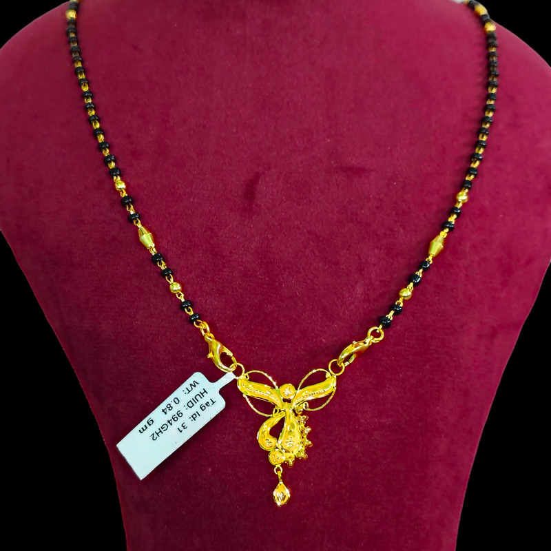 GPM22K- WGT: 0.840 GM APPROX 22KT HUID HALLMARK GOLD PENDANT MANGALSUTRA 1 PIECE WITH TASSEL. (994GH2)