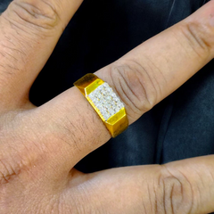 SIZE:21 (WGT: 2.750 GRAM APPROX) BIS CERTIFIED HUID HALLMARK 916 22KT GOLD GENTS FINGER RING FOR MENS 1 PIECE.