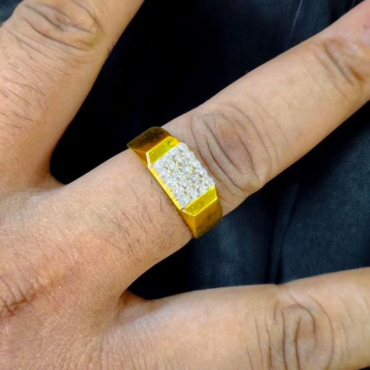 SIZE:21 (WGT: 2.750 GRAM APPROX) BIS CERTIFIED HUID HALLMARK 916 22KT GOLD GENTS FINGER RING FOR MENS 1 PIECE.
