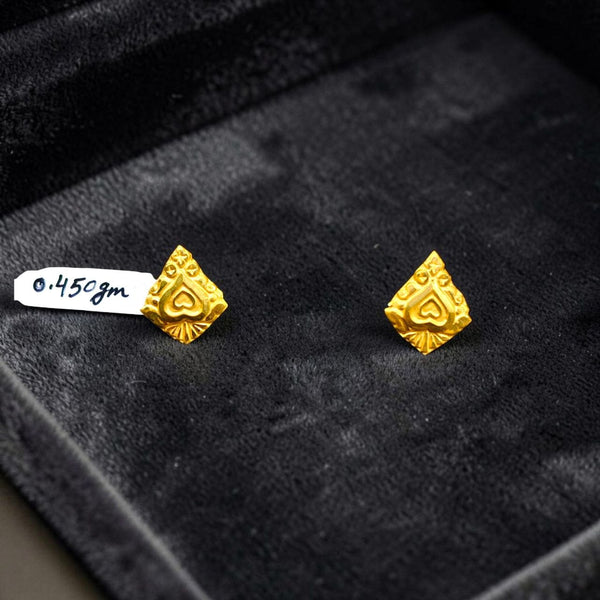 GOLD TOPS- BIS CERTIFIED (WGT: 0.450 GM APPROX) HUID HALLMARK 375 9KT GOLD TOPS 1 PAIR BEST FOR MARRIAGE GIFT.