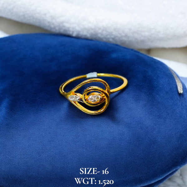 RAJLAXMI DIAMOND JEWELLERY (SIZE:16) - WGT: 1.520 GM - NATURAL DIAMOND (0.06 CENT) HUID HALLMARK 18KT DIAMOND FINGER RING FOR WOMEN WITH CERTIFICATE OF AUTHENTICITY BY ZORBA (DESIGN NO: LRAP1826).