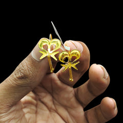 GOLD TOPS- BIS CERTIFIED WGT: 1.850 GM APPROX HUID HALLMARK 916 22KT GOLD SAFETIPIN EARRINGS 1 PAIR FOR WOMEN.
