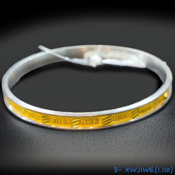 TRJ D- XWJIWE (SIZE: 27) WGT: 1.110 GM APPROX 22KT HUID HALLMARK GOLD NOA BANGLES (LAZER CHILA) 1 PIECE.