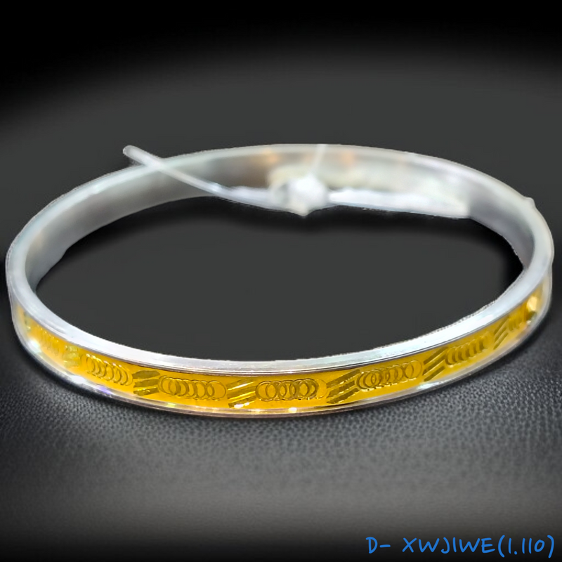 TRJ D- XWJIWE (SIZE: 27) WGT: 1.110 GM APPROX 22KT HUID HALLMARK GOLD NOA BANGLES (LAZER CHILA) 1 PIECE.